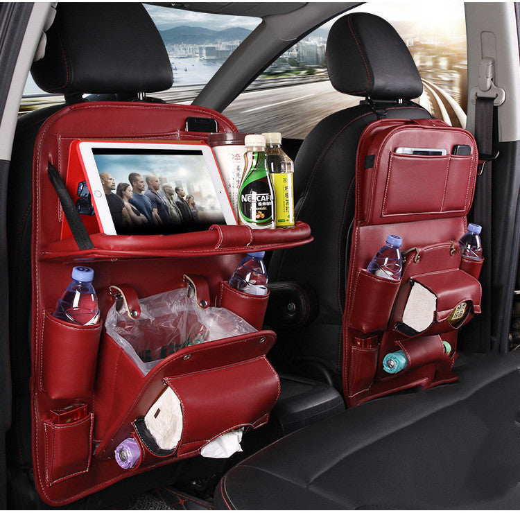 Organizer per auto impermeabile, portaoggetti in pelle PU, multifunzione, con vassoio per schienale e borsa da appendere,