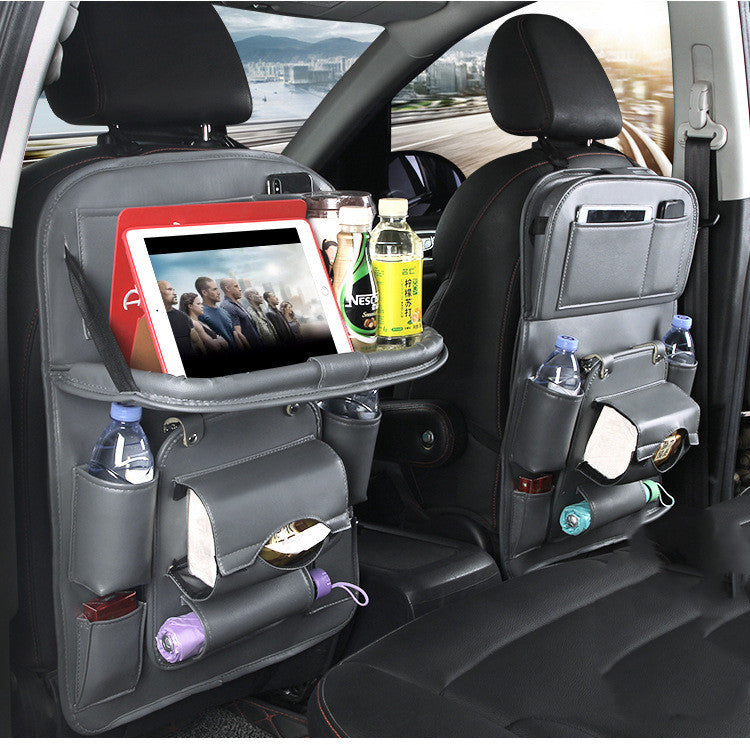 Organizer per auto impermeabile, portaoggetti in pelle PU, multifunzione, con vassoio per schienale e borsa da appendere,