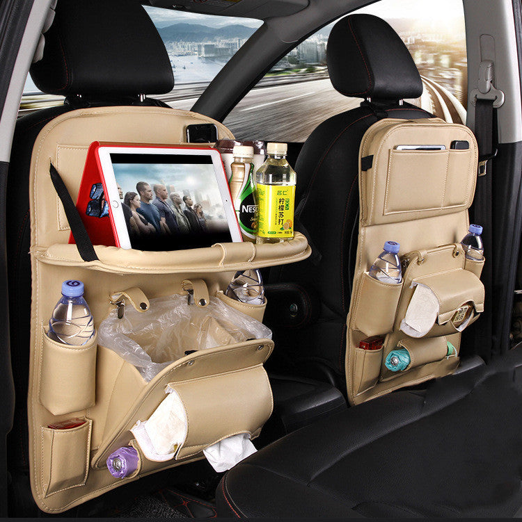 Organizer per auto impermeabile, portaoggetti in pelle PU, multifunzione, con vassoio per schienale e borsa da appendere,