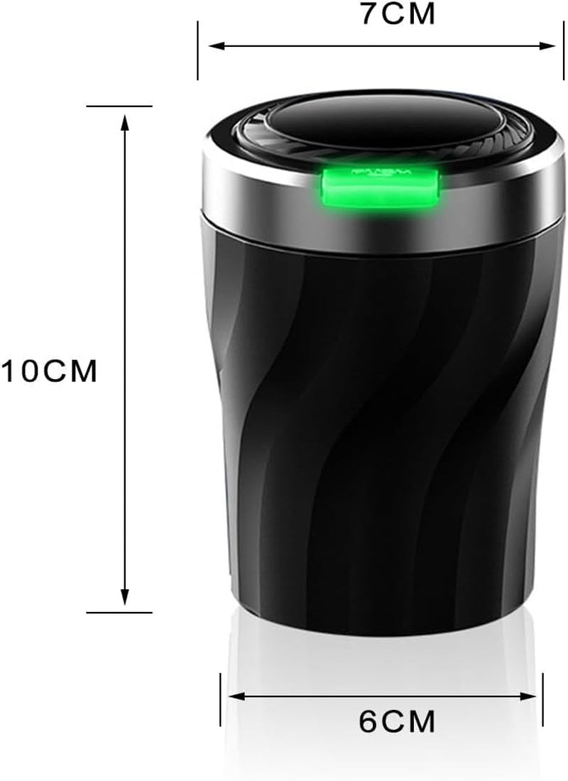 Posacenere Auto, 2 Pezzi Posacenere Chiuso, Luce LED Automatica, Sigillata, Deodorizzazione, Antivento, Ignifuga, Staccabile, Grande Capacità