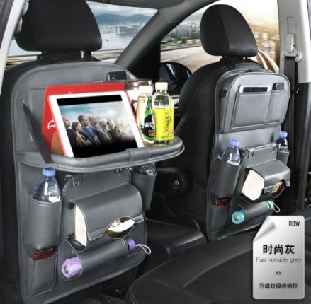 Organizer per auto impermeabile, portaoggetti in pelle PU, multifunzione, con vassoio per schienale e borsa da appendere,
