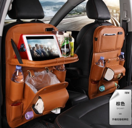 Organizer per auto impermeabile, portaoggetti in pelle PU, multifunzione, con vassoio per schienale e borsa da appendere,
