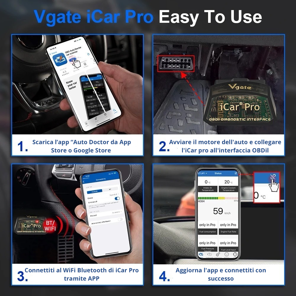 Icar Pro Elm327 V2.3 OBD 2 OBD2 Car Diagnostic Tools WIFI Bluetooth 4.0 for Android/Ios BT3.0 for Android ODB2 Car Scanner